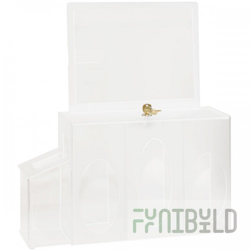 Omnimed 304006 Frosted Acrylic 3-Compartment Hygienic Station with Sanitizer Section