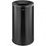 Lancaster Table & Seating 30 Gallon Black Powder-Coated Metal Round Decorative Trash Can Lancaster Table & Seating 30 Gallon Black Powder-Coated Metal Round Decorative Trash Can