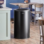 Lancaster Table & Seating 30 Gallon Black Powder-Coated Metal Round Decorative Trash Can Lancaster Table & Seating 30 Gallon Black Powder-Coated Metal Round Decorative Trash Can