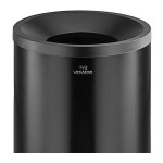 Lancaster Table & Seating 30 Gallon Black Powder-Coated Metal Round Decorative Trash Can Lancaster Table & Seating 30 Gallon Black Powder-Coated Metal Round Decorative Trash Can