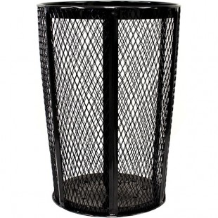 Witt Industries EXP-52BK 48 Gallon Black Steel Mesh Round Outdoor Trash Can Witt Industries EXP-52BK 48 Gallon Black Steel Mesh Round Outdoor Trash Can