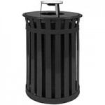 Witt Industries M3601-FTL-BK Black Steel Flat Top Lid for Oakley Series 36 Gallon Outdoor Decorative Trash Can Witt Industries M3601-FTL-BK Black Steel Flat Top Lid for Oakley Series 36 Gallon Outdoor Decorative Trash Can