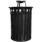 Witt Industries M3601-FTL-BK Black Steel Flat Top Lid for Oakley Series 36 Gallon Outdoor Decorative Trash Can Witt Industries M3601-FTL-BK Black Steel Flat Top Lid for Oakley Series 36 Gallon Outdoor Decorative Trash Can