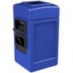 Commercial Zone 755101 28 Gallon Islander Series Black Harbor Square 1 Trash Can with Towel Dispenser, Squeegee, and Windshield Wash Station