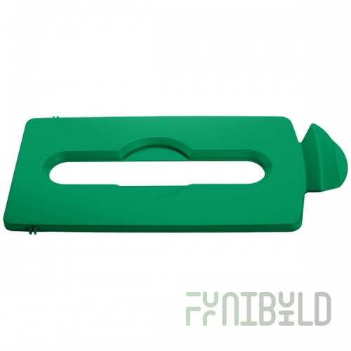 Rubbermaid® 2007886 Slim Jim Recycling Green Rectangular Hinged Paper Lid Insert
