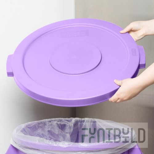 Carlisle 84102189 Bronco 20 Gallon Purple Flat Round Trash Can Lid