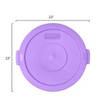 Carlisle 84102189 Bronco 20 Gallon Purple Flat Round Trash Can Lid