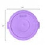 Carlisle 84102189 Bronco 20 Gallon Purple Flat Round Trash Can Lid