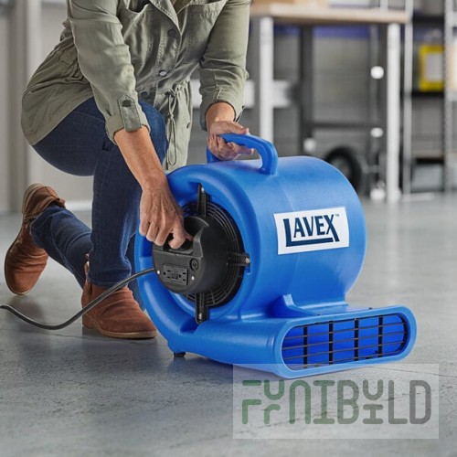 Lavex 3-Speed Compact Air Mover with GFCI Power Outlets - 1/2 hp, 1,200 CFM