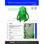 Atrix ATIBCV 6 Gallon Antimicrobial Class 100 Cleanroom Vacuum with Dual HEPA Filtration and Tool Kit - 120V, 1000W