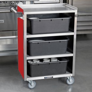 Lakeside 815RD Medium-Duty Stainless Steel Four Shelf Utility Cart With Enclosed Base and Red Finish - 16 7/8 Lakeside 815RD Medium-Duty Stainless Steel Four Shelf Utility Cart With Enclosed Base and Red Finish - 16 7/8