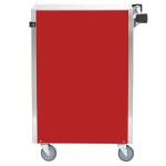 Lakeside 815RD Medium-Duty Stainless Steel Four Shelf Utility Cart With Enclosed Base and Red Finish - 16 7/8