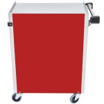 Lakeside 615RD Standard-Duty Stainless Steel Four Shelf Utility Cart with Enclosed Base and Red Finish - 16 1/2