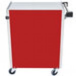 Lakeside 615RD Standard-Duty Stainless Steel Four Shelf Utility Cart with Enclosed Base and Red Finish - 16 1/2