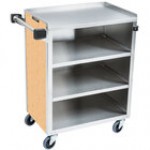 Lakeside 615RD Standard-Duty Stainless Steel Four Shelf Utility Cart with Enclosed Base and Red Finish - 16 1/2