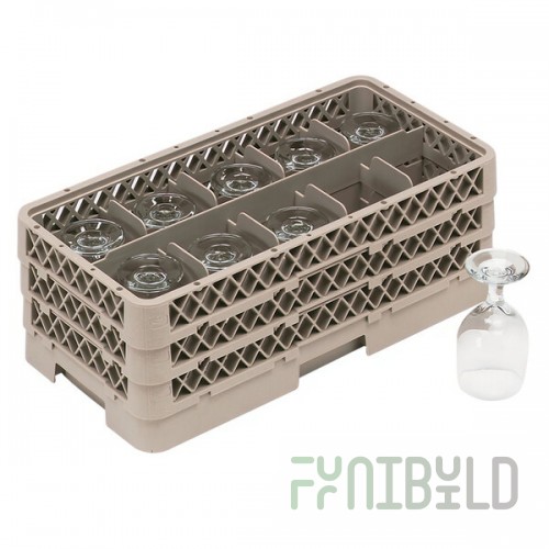 Vollrath HR1C1CA Traex® Half-Size Beige 10 Compartment 7 5/16