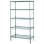 Metro 5N437K3 Super Erecta Metroseal Green Adjustable Wire Stationary Starter Shelving Unit - 21 Metro 5N437K3 Super Erecta Metroseal Green Adjustable Wire Stationary Starter Shelving Unit - 21