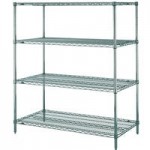 Metro 5N437K3 Super Erecta Metroseal Green Adjustable Wire Stationary Starter Shelving Unit - 21 Metro 5N437K3 Super Erecta Metroseal Green Adjustable Wire Stationary Starter Shelving Unit - 21