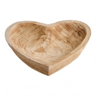 Kalalou Heart-Shaped Carved Wooden Display Bowl Kalalou Heart-Shaped Carved Wooden Display Bowl