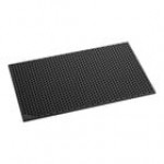 Lavex 3' x 5' Heavy-Duty Red Rubber Straight Edge Grease-Resistant Anti-Fatigue Diamond Floor Mat - 3/4