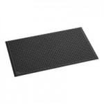 Lavex 3' x 5' Heavy-Duty Red Rubber Straight Edge Grease-Resistant Anti-Fatigue Diamond Floor Mat - 3/4