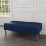 Lesro Luxe Lounge Series Patriot Plus Imperial Blue Vinyl 2-Seat Bench with Steel Legs Lesro Luxe Lounge Series Patriot Plus Imperial Blue Vinyl 2-Seat Bench with Steel Legs
