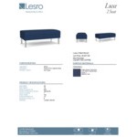 Lesro Luxe Lounge Series Patriot Plus Imperial Blue Vinyl 2-Seat Bench with Steel Legs Lesro Luxe Lounge Series Patriot Plus Imperial Blue Vinyl 2-Seat Bench with Steel Legs