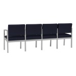 Lesro Lenox Steel Open House Navy Fabric 4-Seat Sofa with Center Arms Lesro Lenox Steel Open House Navy Fabric 4-Seat Sofa with Center Arms