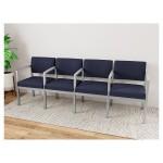 Lesro Lenox Steel Open House Navy Fabric 4-Seat Sofa with Center Arms Lesro Lenox Steel Open House Navy Fabric 4-Seat Sofa with Center Arms