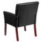 Flash Furniture BT-353-BK-LEA-GG Black Leather Executive Side / Reception Chair with Mahogany Legs