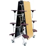 National Public Seating MTS10 10 Foot Mobile Cafeteria Table with Plywood Core and 12 Stools