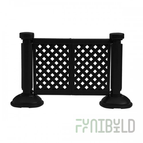 Grosfillex US962117 2 Panel Resin Patio Fence - Black