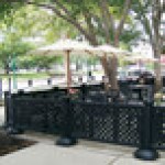 Grosfillex US962117 2 Panel Resin Patio Fence - Black