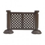 Grosfillex US962117 2 Panel Resin Patio Fence - Black