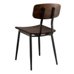 Lancaster Table & Seating Mid-Century Black Chair with Espresso Wood Seat and Backrest - Assembled