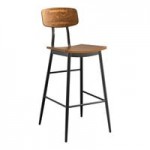 Lancaster Table & Seating Mid-Century Black Chair with Espresso Wood Seat and Backrest - Assembled