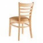 Lancaster Table & Seating Natural Finish Wood Ladder Back Chair with Light Brown Vinyl Seat - Assembled Lancaster Table & Seating Natural Finish Wood Ladder Back Chair with Light Brown Vinyl Seat - Assembled