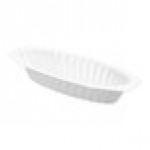 Fineline Flairware 215-WH 15 oz. White Plastic Oval Bowl / Serving Boat - 300/Case Fineline Flairware 215-WH 15 oz. White Plastic Oval Bowl / Serving Boat - 300/Case
