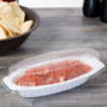 Fineline Flairware 215-WH 15 oz. White Plastic Oval Bowl / Serving Boat - 300/Case Fineline Flairware 215-WH 15 oz. White Plastic Oval Bowl / Serving Boat - 300/Case