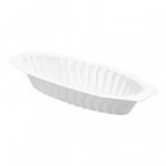 Fineline Flairware 215-WH 15 oz. White Plastic Oval Bowl / Serving Boat - 300/Case Fineline Flairware 215-WH 15 oz. White Plastic Oval Bowl / Serving Boat - 300/Case