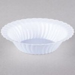 Fineline Flairware 215-WH 15 oz. White Plastic Oval Bowl / Serving Boat - 300/Case Fineline Flairware 215-WH 15 oz. White Plastic Oval Bowl / Serving Boat - 300/Case