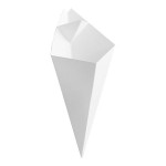 Carnival King 10 oz. White Square Cardboard Fry Cone - 500/Case