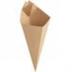 Carnival King 10 oz. White Square Cardboard Fry Cone - 500/Case