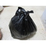 Choice 1/8 Small Size Black Unprinted Embossed Extra Heavy-Duty Plastic T-Shirt Bag - 200/Case