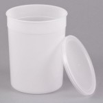 128 oz. Translucent Round Deli Container and Lid Combo Pack - 5/Pack