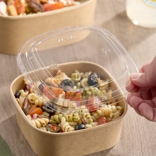 Choice 16 oz. Square PET Take-Out Lid - 50/Pack Choice 16 oz. Square PET Take-Out Lid - 50/Pack