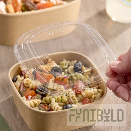 Choice 16 oz. Square PET Take-Out Lid - 50/Pack