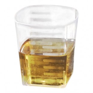 Fineline Solid Squares 2 oz. Clear Plastic Shot Glass - 288/Case