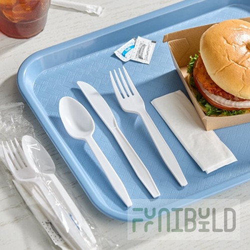 Choice White Heavy Weight Polypropylene Plastic Cutlery Pack with Napkin and Salt and Pepper Packets - 500/Case
