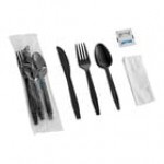 Choice White Heavy Weight Polypropylene Plastic Cutlery Pack with Napkin and Salt and Pepper Packets - 500/Case Choice White Heavy Weight Polypropylene Plastic Cutlery Pack with Napkin and Salt and Pepper Packets - 500/Case